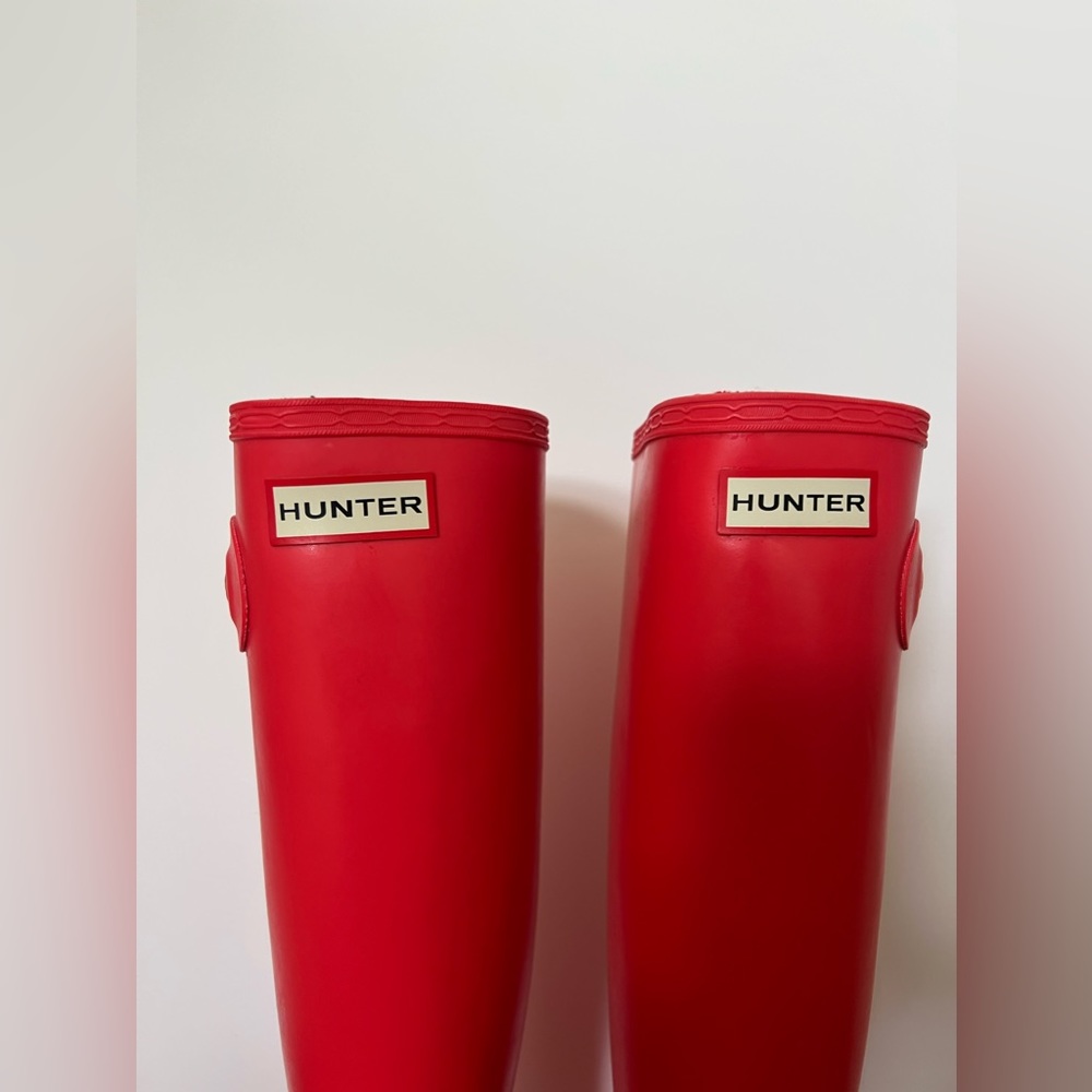 RARE COLOR Women’s HUNTER Original Tall Matte Boots with racer stripe on back💗 - Picture 10 of 12